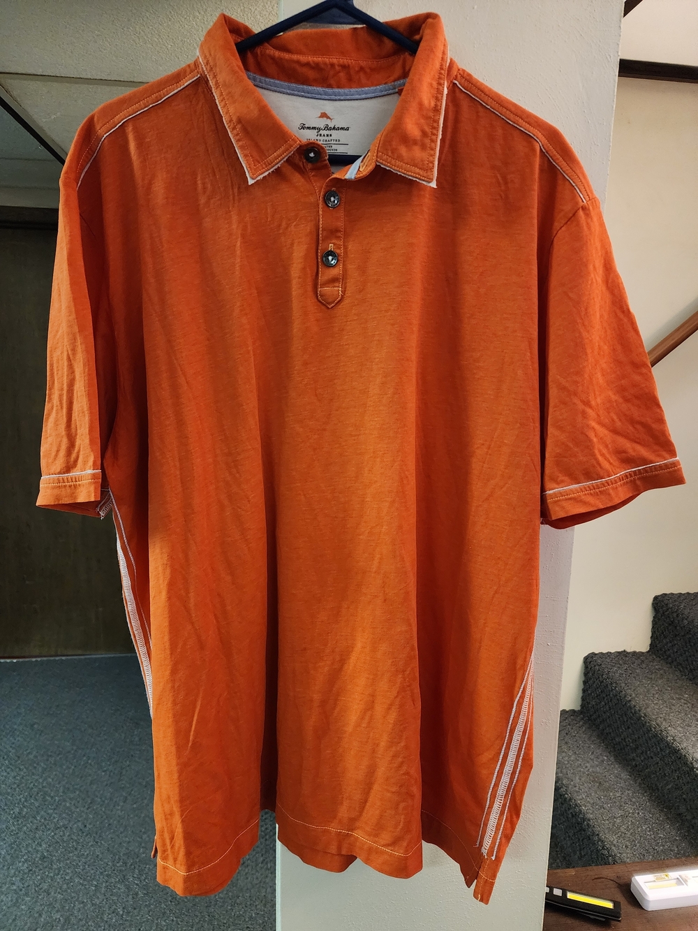 Tommy Bahama Island Crafted Pima Cotton XXL Orange Short-Sleeve Polo